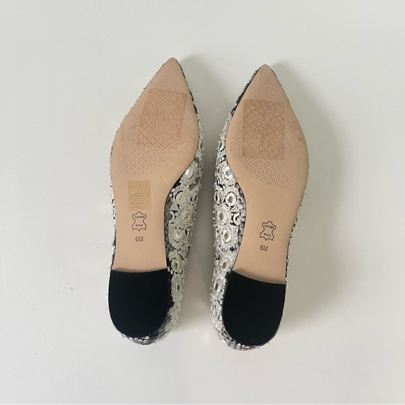 Tory Burch Yasmin Embroidered Mirror Pointed Toe Ballet Flat -New N Box- Reemoly - Picture 6 of 15